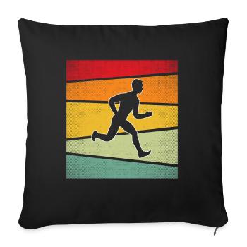 Jogging Rétro - Housse de coussin décorative 45 x 45 cm - noir - Devant