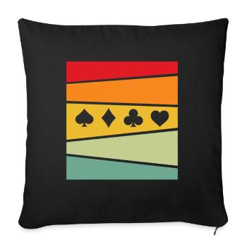 Poker Rétro - Housse de coussin décorative 45 x 45 cm - noir - Devant