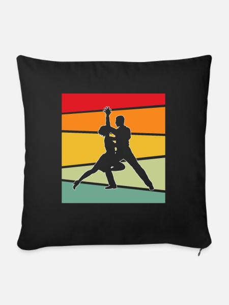 Tanzen Retro - Sofakissenbezug 45 x 45 cm - Schwarz