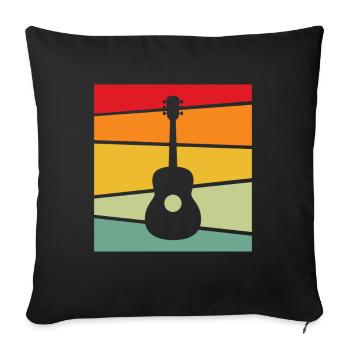Guitar Retro - Sofa pillowcase 17,3'' x 17,3'' (45 x 45 cm) - black - Front
