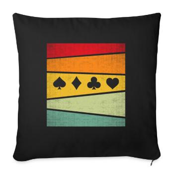 Poker Rétro - Housse de coussin décorative 45 x 45 cm - noir - Devant