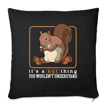 Cute Squirrel Squirrel Grey Squirrel Gift - Sofa pillowcase 17,3'' x 17,3'' (45 x 45 cm) - black - Front