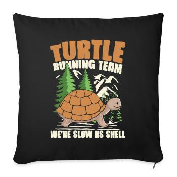 TURTLE RUNNING TEAM WE'RE SLOW AS SHELL - Sofakissenbezug 45 x 45 cm - Schwarz - Vorne