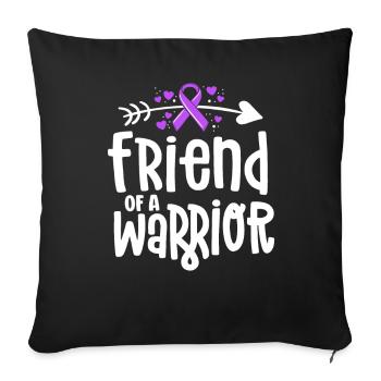 Friend Of A Warrior Purple Awareness Ribbon - Sofa pillowcase 17,3'' x 17,3'' (45 x 45 cm) - black - Front