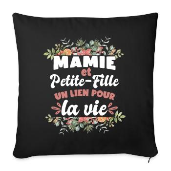 Mamie Et Petite-Fille - Housse de coussin décorative 45 x 45 cm - noir - Devant