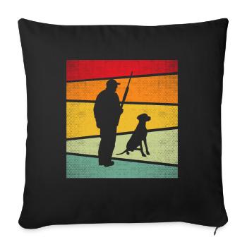 Chasse rétro - Housse de coussin décorative 45 x 45 cm - noir - Devant
