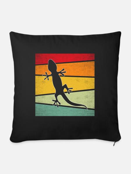 Eidechse Retro - Sofakissenbezug 45 x 45 cm - Schwarz