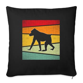 Singe Rétro - Housse de coussin décorative 45 x 45 cm - noir - Devant