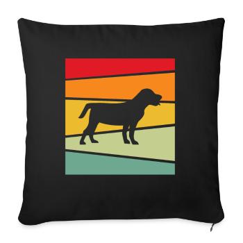 Chien Rétro - Housse de coussin décorative 45 x 45 cm - noir - Devant