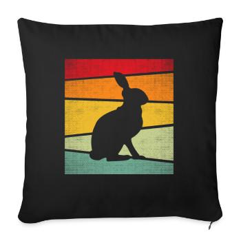 Lapin Rétro - Housse de coussin décorative 45 x 45 cm - noir - Devant