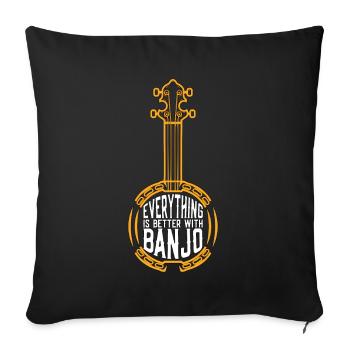 Banjo Tout est meilleur Musique folklorique Joueur de banjo - Housse de coussin décorative 45 x 45 cm - noir - Devant