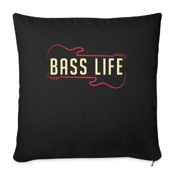 Basse Guitare Basse Life Guitariste Instrument de Musique - Housse de coussin décorative 45 x 45 cm - noir - Devant