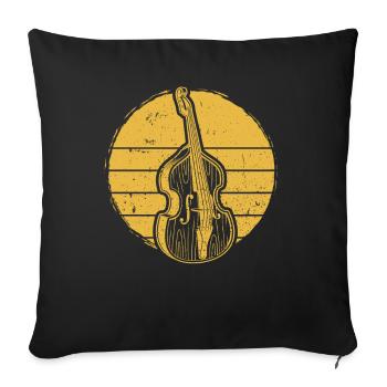 Double bass Double bass player Double bass player - Sofa pillowcase 17,3'' x 17,3'' (45 x 45 cm) - black - Front