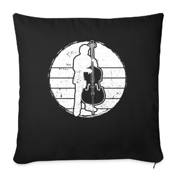Double bass Double bass player Double bass player - Sofa pillowcase 17,3'' x 17,3'' (45 x 45 cm) - black - Front