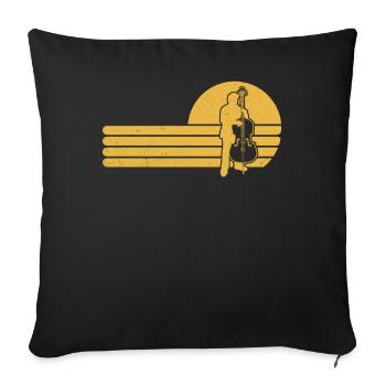 Double bass Double bass player Double bass player - Sofa pillowcase 17,3'' x 17,3'' (45 x 45 cm) - black - Front