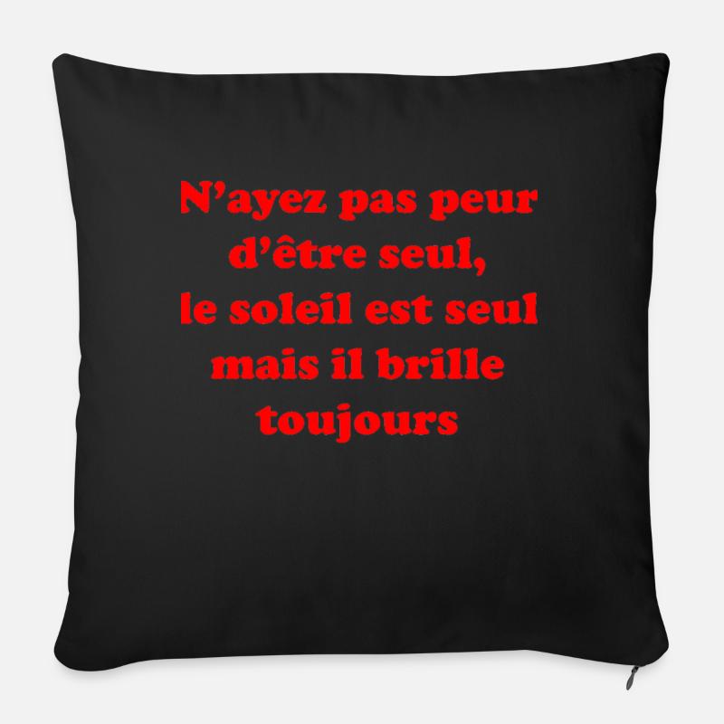 soleil brille - Housse de coussin décorative 45 x 45 cm - noir