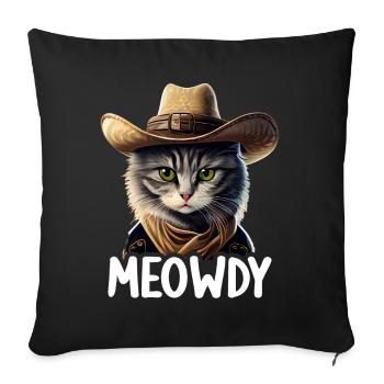 Meowdy Funny cat Meme for Cat Lovers - Sofa pillowcase 17,3'' x 17,3'' (45 x 45 cm) - black - Front