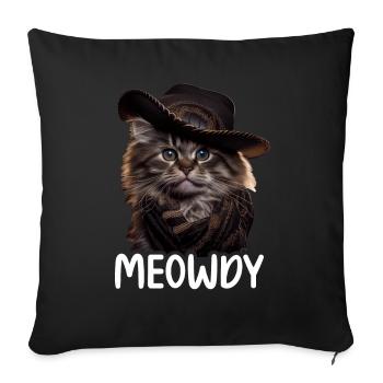Meowdy Funny cat Meme for Cat Lovers - Sofa pillowcase 17,3'' x 17,3'' (45 x 45 cm) - black - Front