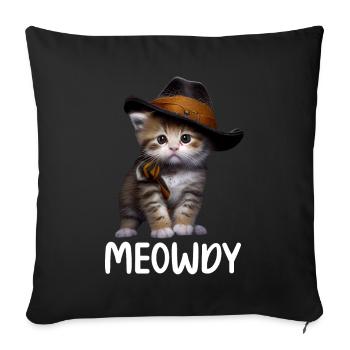 Meowdy Funny cat Meme for Cat Lovers - Sofa pillowcase 17,3'' x 17,3'' (45 x 45 cm) - black - Front