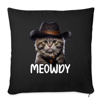Meowdy Funny cat Meme for Cat Lovers - Sofa pillowcase 17,3'' x 17,3'' (45 x 45 cm) - black - Front