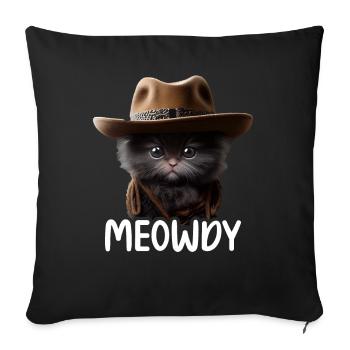 Meowdy Funny cat Meme for Cat Lovers - Sofa pillowcase 17,3'' x 17,3'' (45 x 45 cm) - black - Front