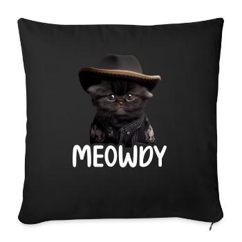 Meowdy Funny cat Meme for Cat Lovers - Sofa pillowcase 17,3'' x 17,3'' (45 x 45 cm) - black - Front