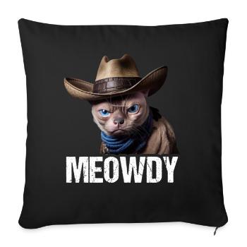 Meowdy Funny cat Meme for Cat Lovers - Sofa pillowcase 17,3'' x 17,3'' (45 x 45 cm) - black - Front