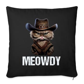 Meowdy Funny cat Meme for Cat Lovers - Sofa pillowcase 17,3'' x 17,3'' (45 x 45 cm) - black - Front