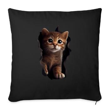 Chat mignon Chaton Craqué Chat Amants Chats Chats - Housse de coussin décorative 45 x 45 cm - noir - Devant