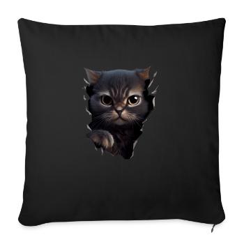 Chat mignon Chaton Craqué Chat Amants Chats Chats - Housse de coussin décorative 45 x 45 cm - noir - Devant