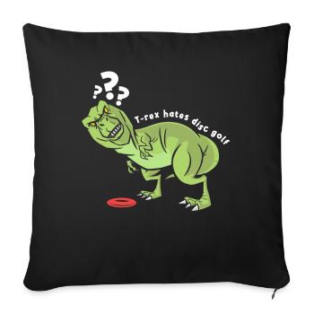 Funny Frisbee Disc Golf T-Rex Disc Golf - Housse de coussin décorative 45 x 45 cm - noir - Devant