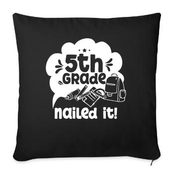 5 Class Completed School Fifth Grader Fifth - Sofa pillowcase 17,3'' x 17,3'' (45 x 45 cm) - black - Front