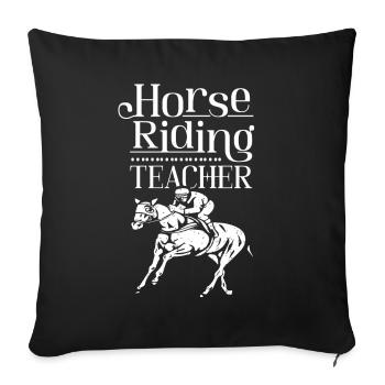Moniteur d’équitation Cours d’équitation Cavalier - Housse de coussin décorative 45 x 45 cm - noir - Devant