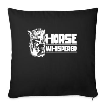 Horse Whisperer Chevaux Whisperer Équitation - Housse de coussin décorative 45 x 45 cm - noir - Devant