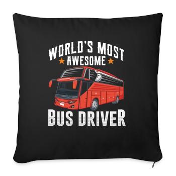 The most ingenious bus driver in the world Bus driving a bus - Sofa pillowcase 17,3'' x 17,3'' (45 x 45 cm) - black - Front