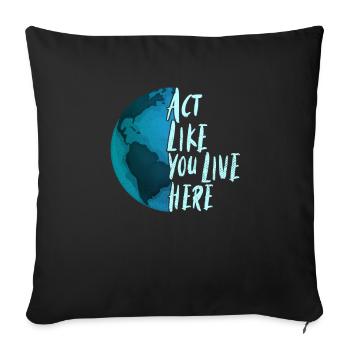 Recycling for the Kids Climate Change - Sofa pillowcase 17,3'' x 17,3'' (45 x 45 cm) - black - Front