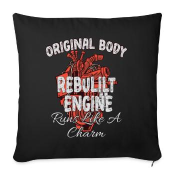 Open Heart Surgery Recovery Operation - Sofa pillowcase 17,3'' x 17,3'' (45 x 45 cm) - black - Front