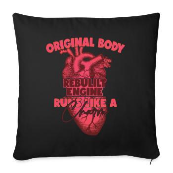 Open Heart Surgery Recovery Operation - Sofa pillowcase 17,3'' x 17,3'' (45 x 45 cm) - black - Front