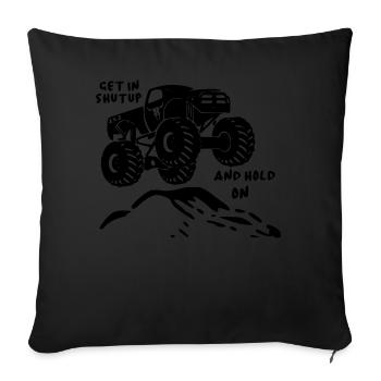 Monstertruck Auto Crush Ich Liebe Monster Truck - Sofakissenbezug 45 x 45 cm - Schwarz - Vorne