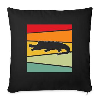 Krokodil Retro - Sofakissenbezug 45 x 45 cm - Schwarz - Vorne