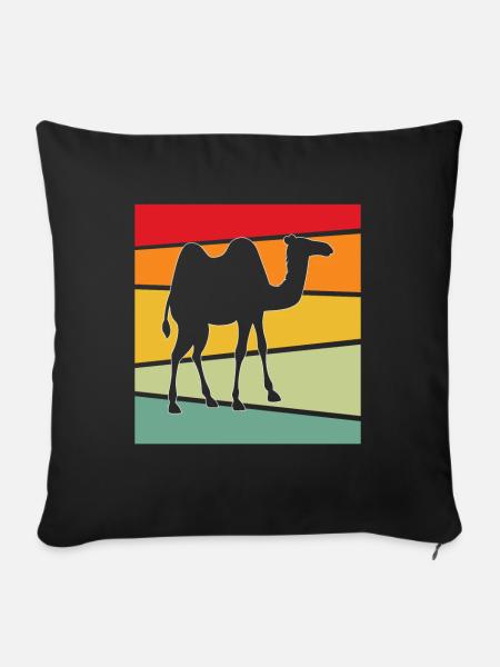 Kamel Retro - Sofakissenbezug 45 x 45 cm - Schwarz