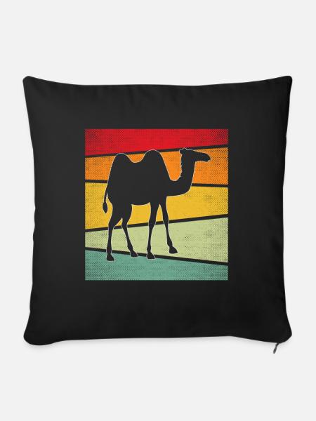 Kamel Retro - Sofakissenbezug 45 x 45 cm - Schwarz