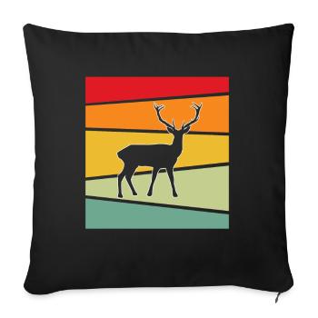Hirsch Rétro - Housse de coussin décorative 45 x 45 cm - noir - Devant