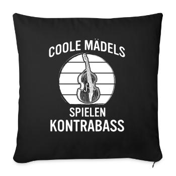 Kontrabass Kontrabassspieler Kontrabassist - Sofakissenbezug 45 x 45 cm - Schwarz - Vorne