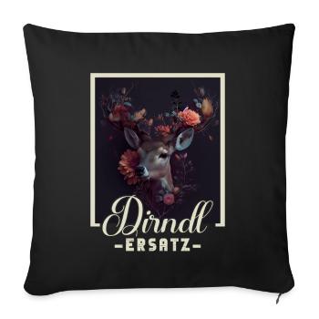 Dirndl Ersatz Dirndl Trachten Kostüm Dirndl Ersatz - Sofakissenbezug 45 x 45 cm - Schwarz - Vorne