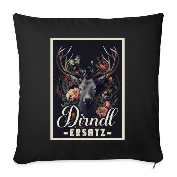Dirndl Ersatz Dirndl Trachten Kostüm Dirndl Ersatz - Sofakissenbezug 45 x 45 cm - Schwarz - Vorne