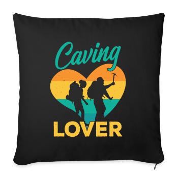 Cave lovers Cave Hiking Caving Cave - Sofa pillowcase 17,3'' x 17,3'' (45 x 45 cm) - black - Front