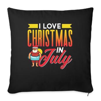 I love Christmas in July Christmas in July - Sofa pillowcase 17,3'' x 17,3'' (45 x 45 cm) - black - Front