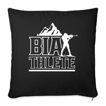 Biathlète Biathlons Biathlète Biathlon Sport - Housse de coussin décorative 45 x 45 cm - noir - Devant
