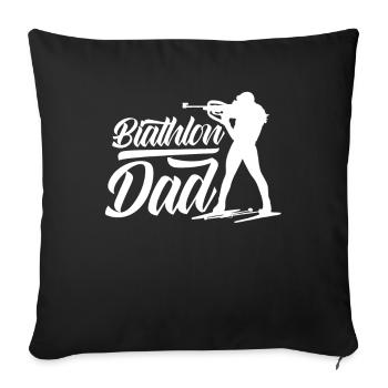 Biathlon Papa Biathlète Biathlète Sport Biathlons - Housse de coussin décorative 45 x 45 cm - noir - Devant